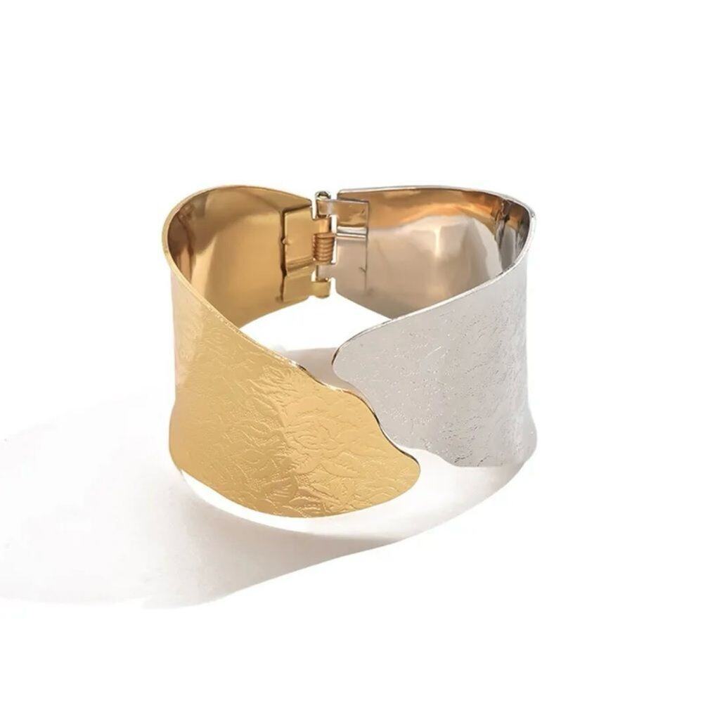 Silver and Gold Cuff Bracelet - Picture 6 of 6